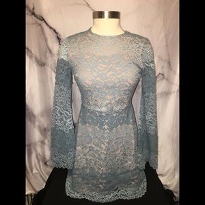 WAYF Blue Lace Dress NWT